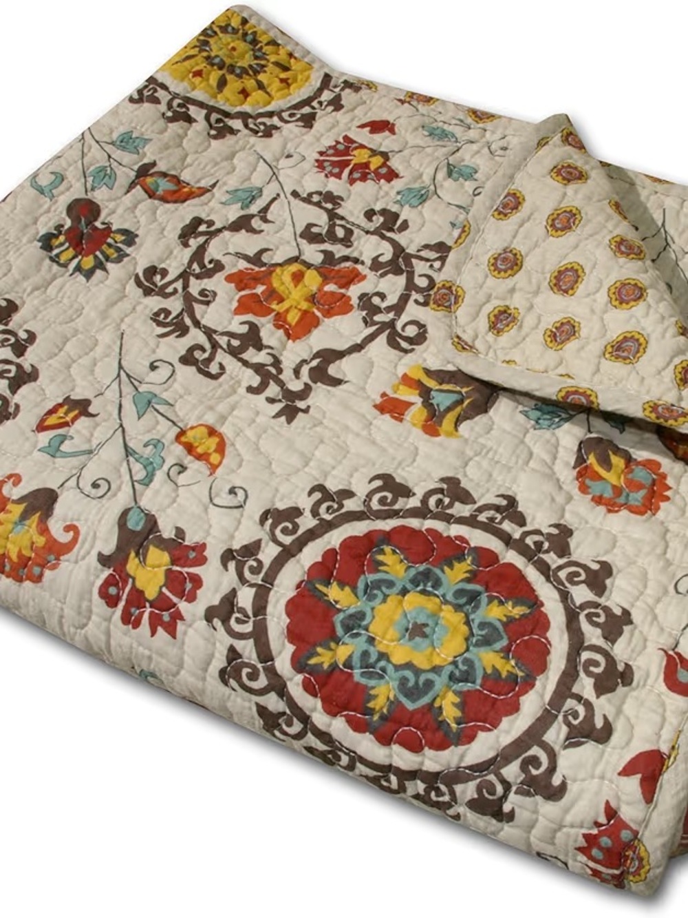 Greenland Home Andorra Quilted Throw Blanket 50x60 Boho Cotton NWT - Picture 5 of 9